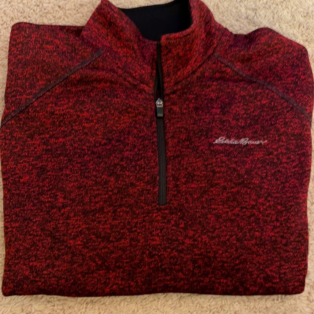 Eddie Bauer 1/4 zip fleece sweater mens size XL